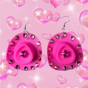 Pink Rhinestone Earrings